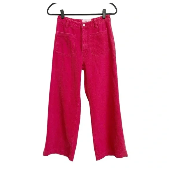 Rolla’s Corduroy Sailor Wide Leg Cropped Jeans Pants bright red Size Small - Picture 3 of 12